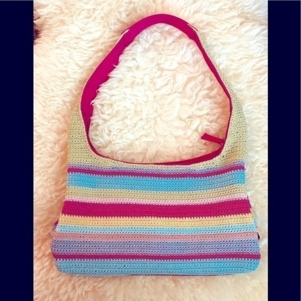 Frankie and Johnnie crochet hobo bag. NWOT